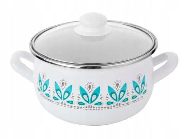 Garnek Emaliowany tradycyjny Emalia Pleszew Camellia 5,3 L 22 cm