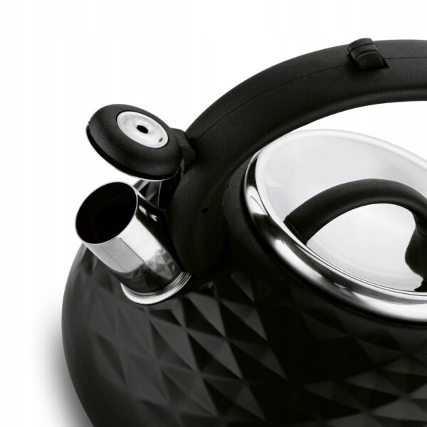 Czajnik Konighoffer Pascal 3 l – czarny stalowy czajnik tradycyjny na indukcję i gaz z gwizdkiem - obrazek 6