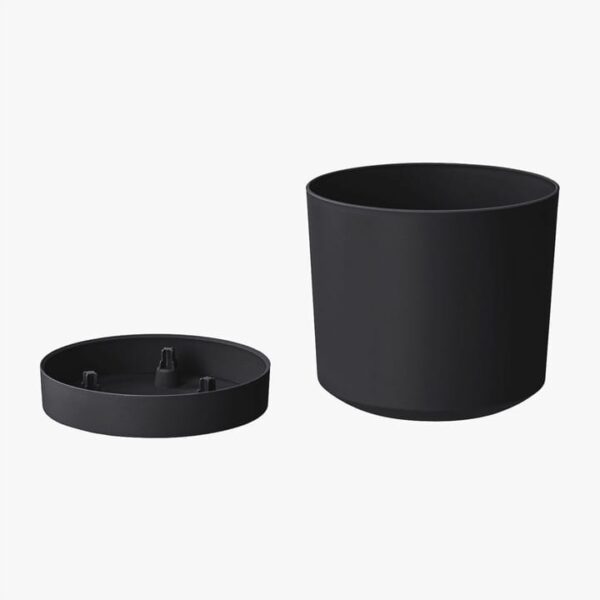 Doniczka TUBO 35 cm plastikowa z podstawką duża ANTRACYT - obrazek 3