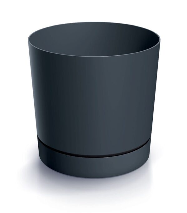 Doniczka Tubo 30 cm plastikowa z podstawką ANTRACYT