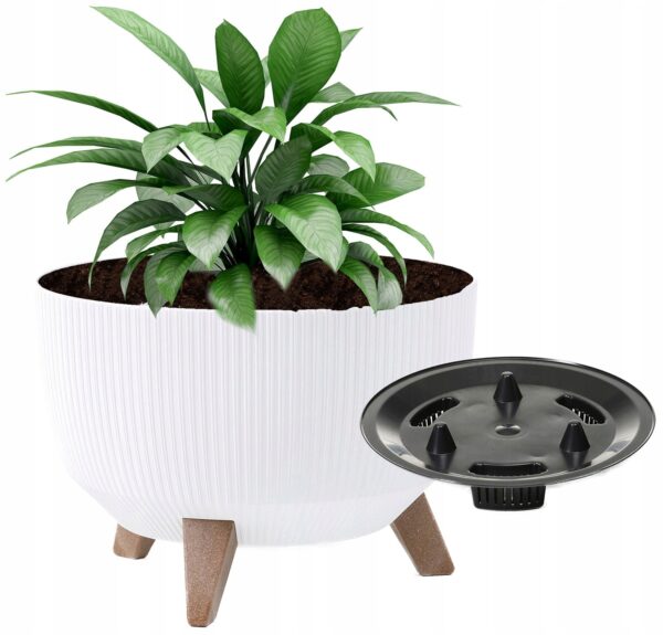 DONICZKA NA NÓŻKACH MISA ROMA JUMPER PRĄŻKOWANA BIAŁA ⌀ 33 CM Z WKŁADEM - obrazek 7