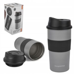 Kubek termiczny silikonowe wykończenie Konighoffer Elliot 440 ml Szary