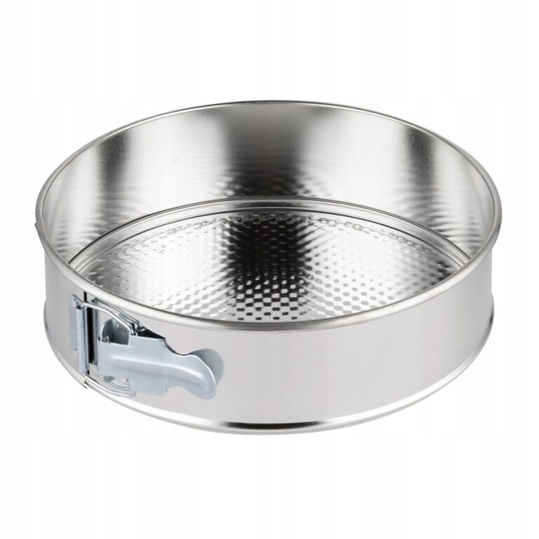 Tortownica blacha okrągła forma ocynowana z fakturowanym dnem 22 cm