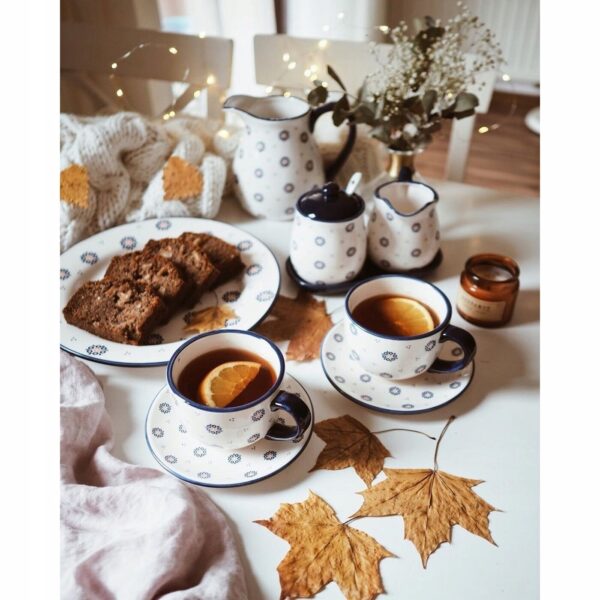 Filiżanka ze spodkiem ceramika Folklor duża do kawy herbaty ludowy 300 ml - obrazek 5