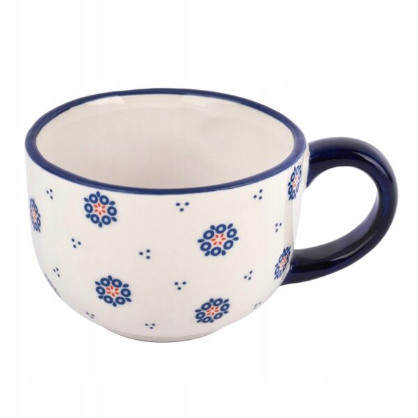 Filiżanka ze spodkiem ceramika Folklor duża do kawy herbaty ludowy 300 ml - obrazek 6
