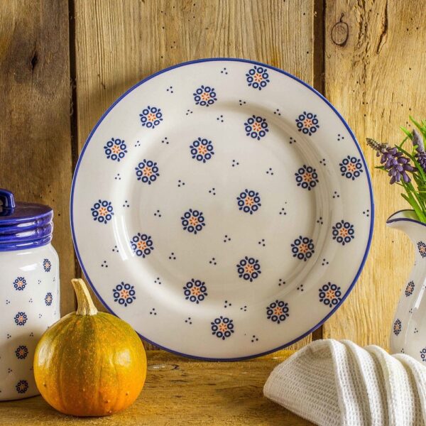 Talerz obiadowy na ciasto ceramiczny Folklor 26 cm - obrazek 2