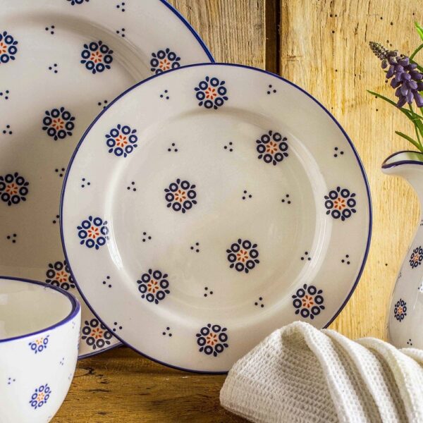 Talerz deserowy Folklor ceramiczny ludowy wzór 20 cm - obrazek 2