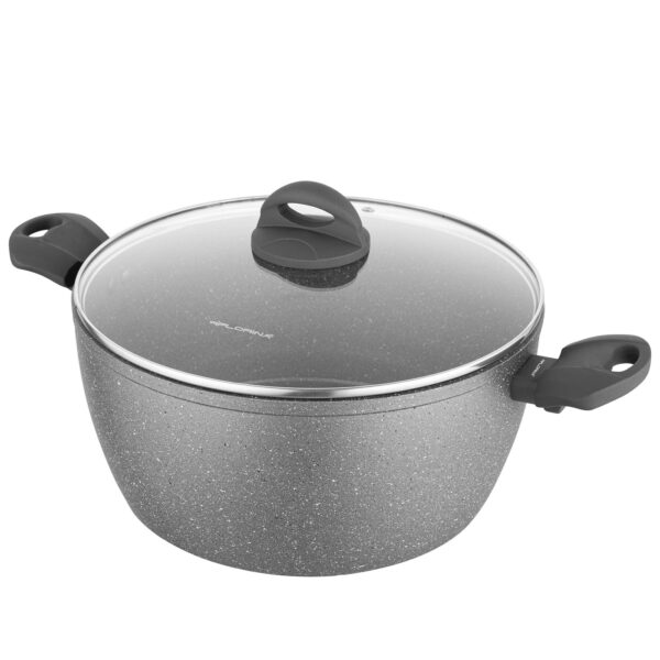 Garnek kamienny nieprzywierający aluminium Lava Stone 28cm 7 litrów - obrazek 4