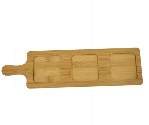 Zestaw do przekąsek 3 miseczki na bambusowej podstawce 230 ml 39x10,5 cm - obrazek 9