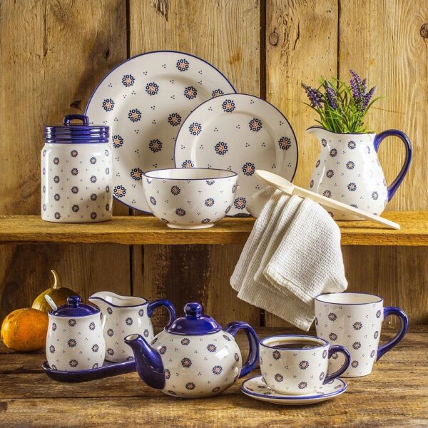 Talerz deserowy Folklor ceramiczny ludowy wzór 20 cm - obrazek 3