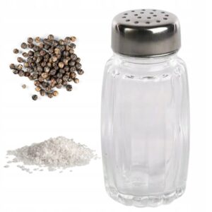 Solniczka Practic pojemnik na przyprawy szklana z metalową zakrętką 50 ml