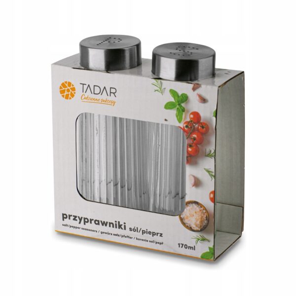 Przyprawniki kuchenne na stół SZKLANA SOLNICZKA PIEPRZNICZKA 2 sztuki 170ml - obrazek 10