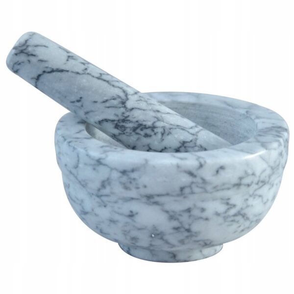 Moździerz kuchenny kamienny  marmurowy szary 11,6x6,4 cm