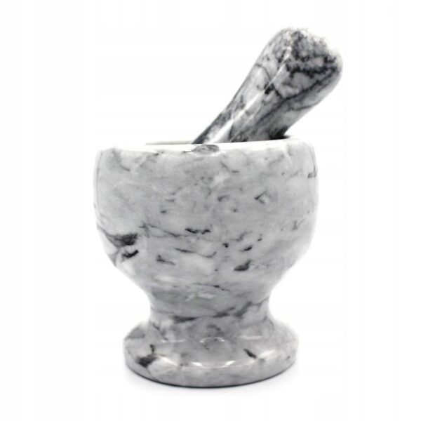 Moździerz kuchenny kamienny marmurowy szary 10,5x10,5 cm