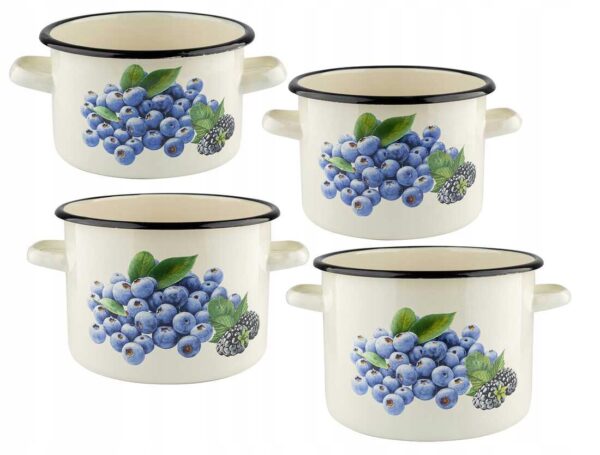 Garnek Emaliowany tradycyjny Emalia Pleszew Borówka 2 L 16 cm - obrazek 4