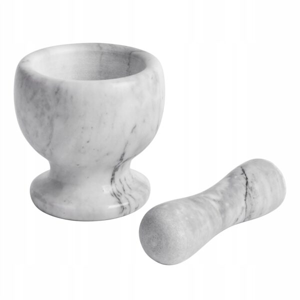 Moździerz kuchenny kamienny marmurowy szary 10,5x10,5 cm - obrazek 10