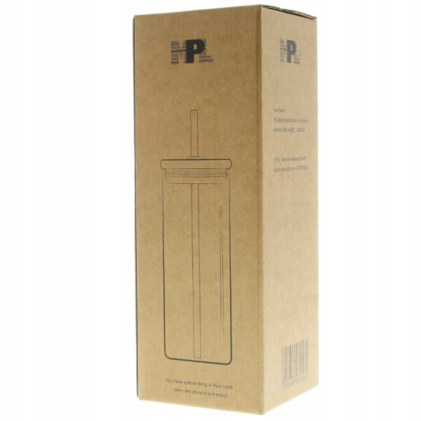 Kubek ze słomką SMOOTHIE szklany z zakrętką przezroczysty 600 ml - obrazek 2