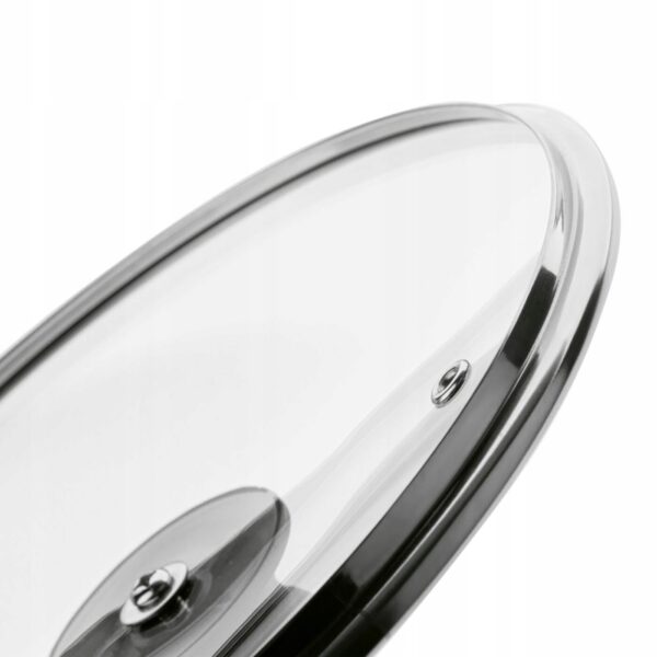 Pokrywka 22 cm szklana metalowy rant Odpowietrznik Żaroodporna - obrazek 3