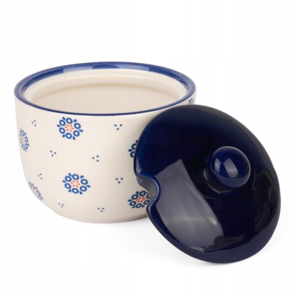 Cukiernica Ceramiczna Folklor Biało-Niebieska cukierniczka