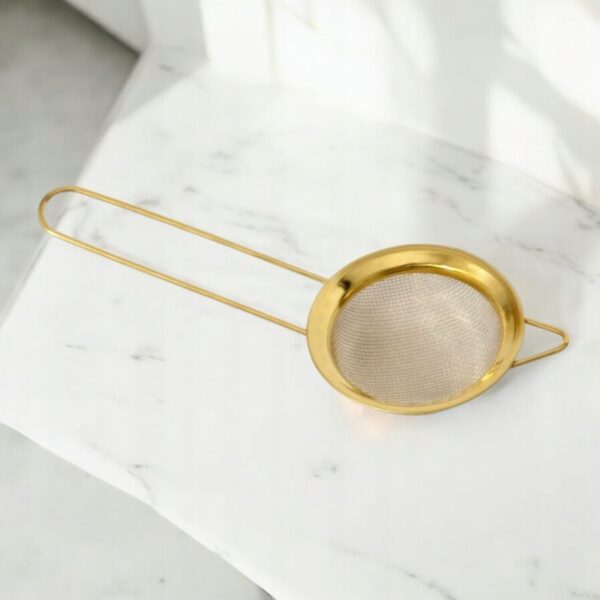 Sitko kuchenne zaparzacz ZŁOTY cedzak do ziół PRZYPRAW 8 cm stal nierdzewna - obrazek 7