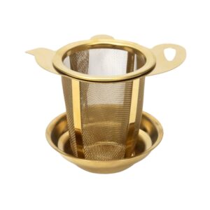 Zaparzacz do HERBATY ziół sitko z podstawką do powieszenia ZŁOTY