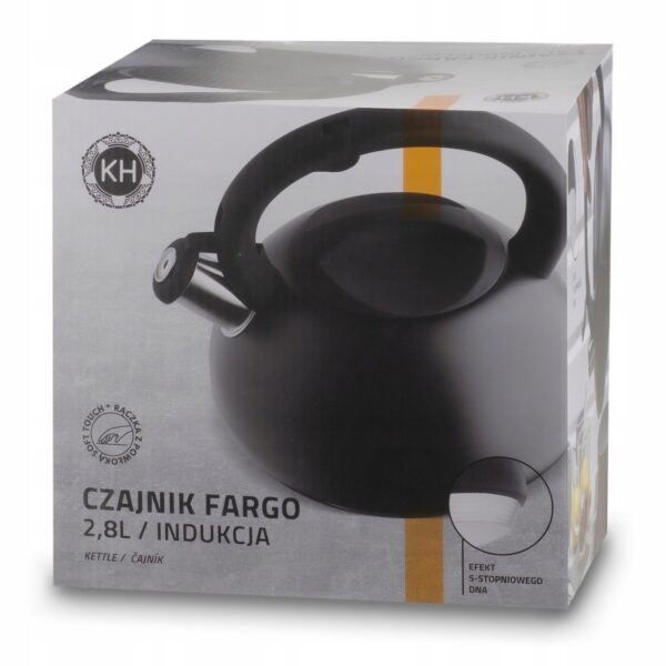 Czajnik Konighoffer Fargo II 2,8 l czarny – stalowy czajnik na indukcję i gaz z gwizdkiem - obrazek 13