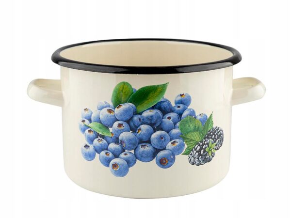 Garnek Emaliowany tradycyjny Emalia Pleszew Borówka 2 L 16 cm - obrazek 2