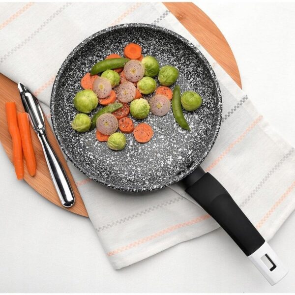 Patelnia ceramiczna MARMURKOWA indukcja  nieprzywierająca 20 cm - obrazek 6