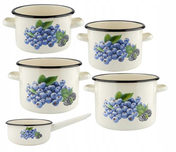 Garnek Emaliowany tradycyjny Emalia Pleszew Borówka 2 L 16 cm - obrazek 5