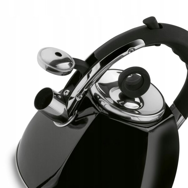 Czajnik stalowy czarny 2,7 l – tradycyjny czajnik z gwizdkiem na indukcję i gaz - obrazek 7