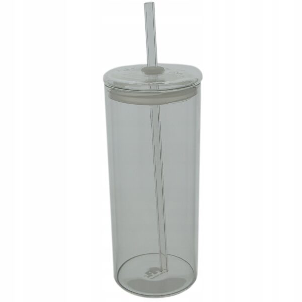 Kubek ze słomką SMOOTHIE szklany z zakrętką przezroczysty 400 ml - obrazek 5