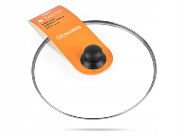 Pokrywka 32 cm szklana metalowy rant Odpowietrznik Żaroodporna - obrazek 6