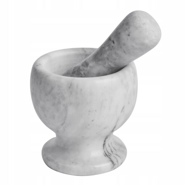 Moździerz kuchenny kamienny marmurowy szary 10,5x10,5 cm - obrazek 7