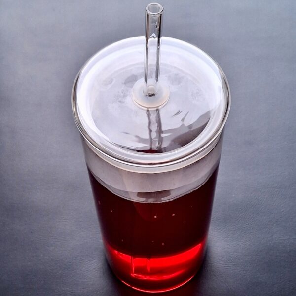 Kubek ze słomką SMOOTHIE szklany z zakrętką przezroczysty 400 ml - obrazek 3