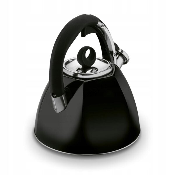 Czajnik stalowy czarny 2,7 l – tradycyjny czajnik z gwizdkiem na indukcję i gaz - obrazek 8
