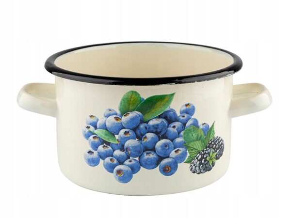 Garnek Emaliowany tradycyjny Emalia Pleszew Borówka 2 L 16 cm