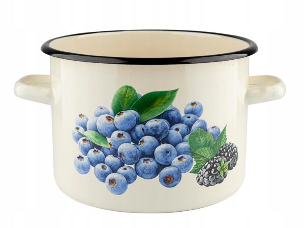 Garnek Emaliowany tradycyjny Emalia Pleszew Borówka 2 L 16 cm - obrazek 3