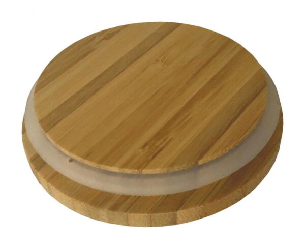 Pojemnik szklany na makaron płatki art. sypkie z bambusową pokrywa 10x13cm - obrazek 3