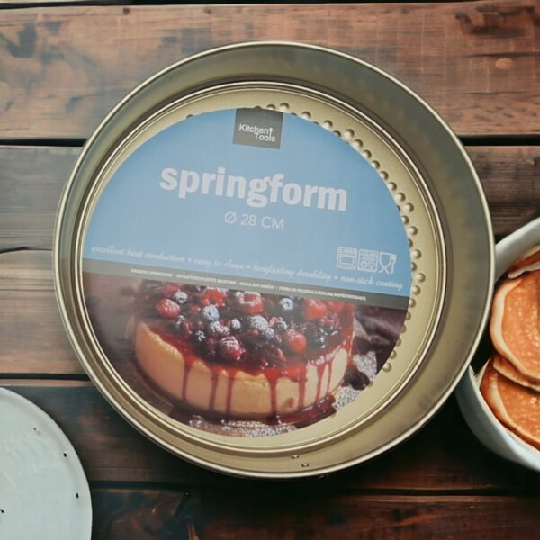 Tortownica BLACHA forma do pieczenia okrągła 28 cm ZŁOTA - obrazek 4