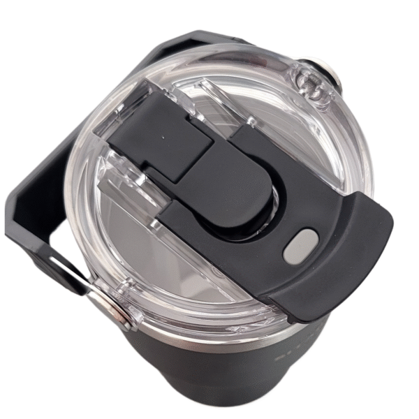 Kubek Termiczny 600 ml Stalowy matowy z rączką Słomka Ustnik - obrazek 6