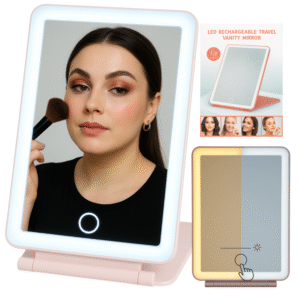 Lusterko do makijażu LED 13x19 cm podświetlane do makijażu ładowane USB