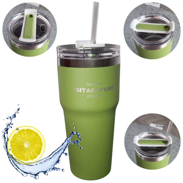 Kubek Termiczny 700 ml Matowy Słomka+Szczoteczka termos Stal nierdzewna - obrazek 34