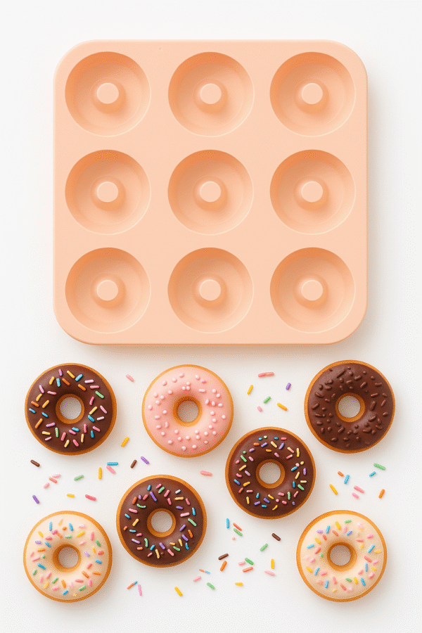 Forma silikonowa do donatów 9 gniazd 28,5x28,5 cm - obrazek 6