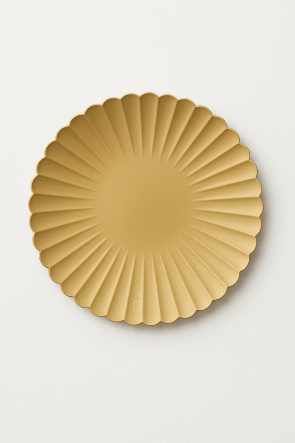 Złota taca dekoracyjna 33 cm podtalerz plastikowy okrągły - obrazek 2
