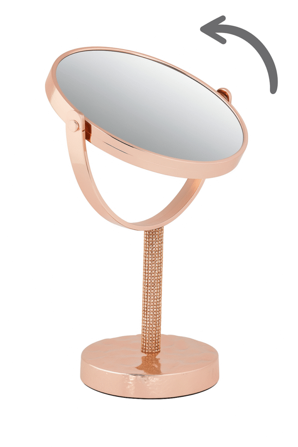 Lusterko kosmetyczne stojące 32 cm glamour z kryształkami - obrazek 10