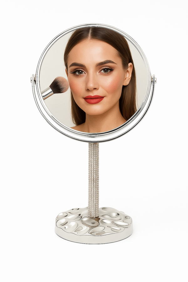 Lusterko kosmetyczne stojące 32 cm glamour z kryształkami - obrazek 5