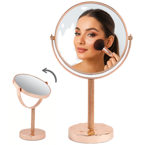 Lusterko kosmetyczne stojące 32 cm glamour z kryształkami - obrazek 7