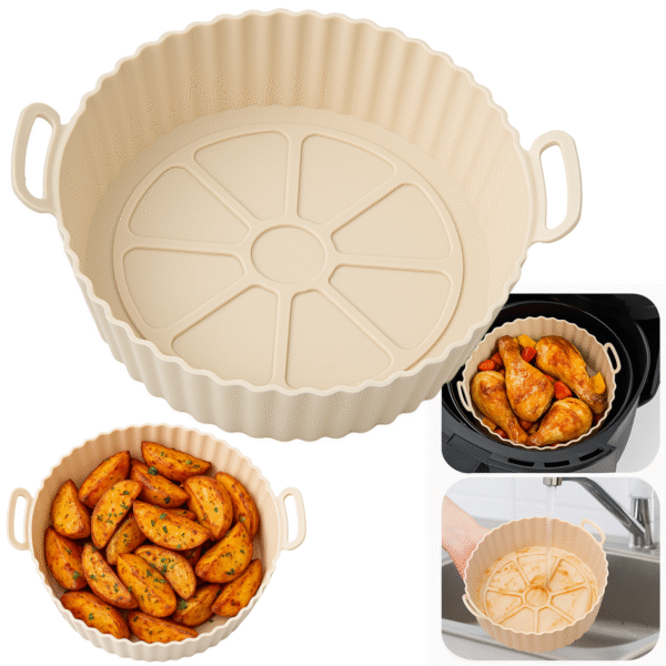 Wkład silikonowy do airfryer okrągły 20 cm forma do frytkownicy beztłuszczowej - obrazek 2