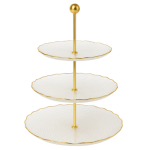 Patera trzypoziomowa szklana 36 cm do ciasta deserów