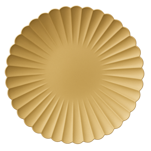 Złota taca dekoracyjna 33 cm podtalerz plastikowy okrągły